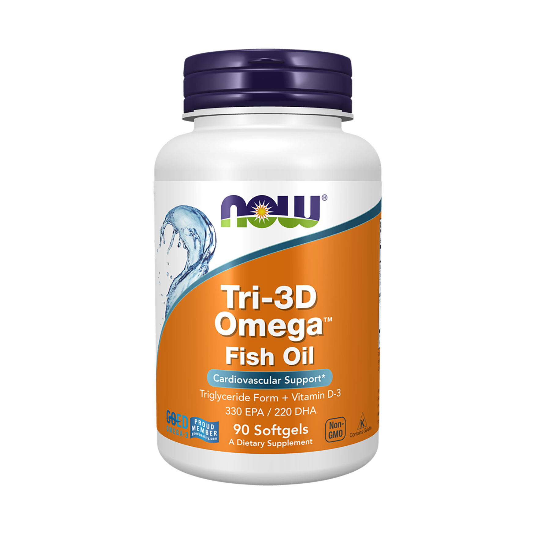 Комплекс з омега + вітамін Д3 NOW Foods Tri-3D Omega + вітамін D-3, 90 капсул